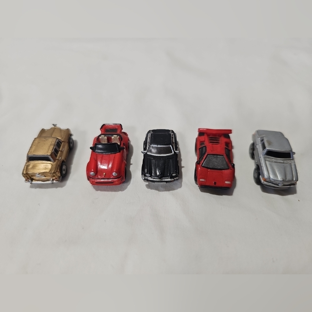Lot Of 5 Galoob Micro Machines car Toys RR. Jag, Benz, Lamborghini, Porshe.